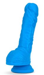 Neo - 9 Inch Dual Density Dildo - Neon Blue - Image 3