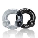 Ultraballs 2- Piece Cockring Set - Black & Clear - Image 3