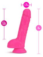 Neo - 9 Inch Dual Density Dildo - Neon Pink - Image 4