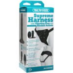 Vac-U-Lock - Supreme Harness With Vibrating Plug  - Black