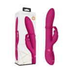 VIVE HALO Rechargeable Stimulating Ring Silicone Rabbit Vibrator Pink