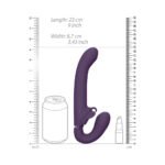 VIVE SATU Rechargeable Triple Motor Pulse-Wave Vibrating Silicone Strapless Strap-On Purple - Image 7