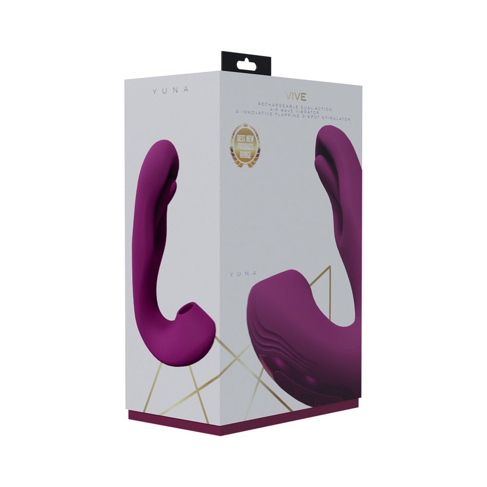 vive-yuna-rechargeable-dual-motor-airwave-vibrator-with-g-spot-flapping-stimulator-pink VIVE YUNA Rechargeable Dual Motor Airwave Vibrator with G-Spot Flapping Stimulator Pink - Image 1