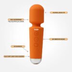 VUSH Essentials Mini Wand Vibrator – Orange - Image 4