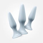 VUSH Essentials Plug Trio – Body-Safe Silicone Anal Plugs – Gray - Image 2