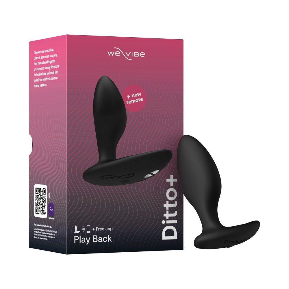 we-vibe-ditto-rechargeable-remote-control-vibrating-anal-plug-satin-black We-Vibe Ditto+ Rechargeable Remote Control Vibrating Anal Plug Satin Black - Image 1