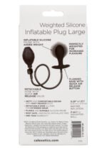 CalExotics Large Weighted Silicone Inflatable Anal Plug – Black - Image 3