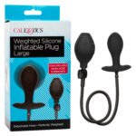 CalExotics Large Weighted Silicone Inflatable Anal Plug – Black - Image 4