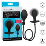 CalExotics Large Weighted Silicone Inflatable Anal Plug – Black - Image 9