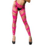 Wild Design Mesh Crotchless Leggings - One Size - Pink - Image 3