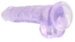 8 Inch Realistic Dildo With Balls - Purple - Image 5