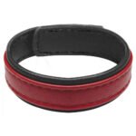 Leather and Velcro Cock Ring - Red - Image 3
