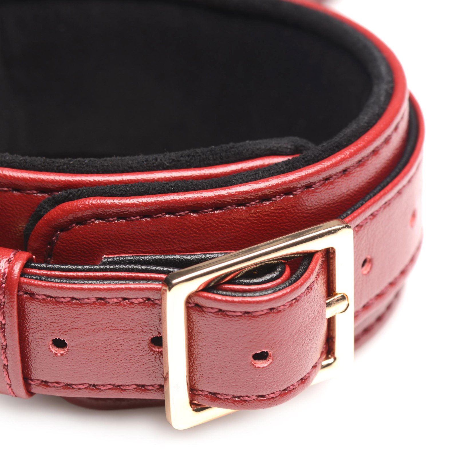 6 Piece Burgundy Bondage Set Burgundy Cuffs, Collar and Leash image 0 6 Piece Burgundy Bondage Set Burgundy Cuffs, Collar and Leash - Image 1