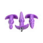 4 Pc Vibrating Anal Plug Set - Purple - Image 2