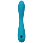 This Product Sucks - Sucking Clitoral Stimulator With Bendable G-Spot Vibrator - Teal - Image 3