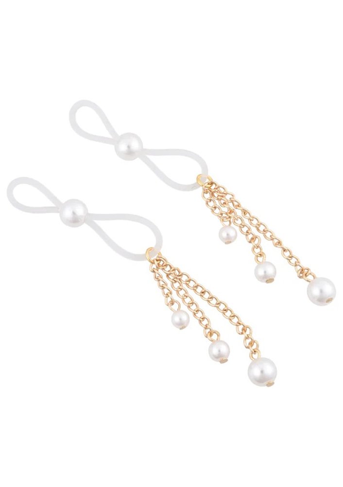 Pearl Nipple Ties - Gold/white image 0 Pearl Nipple Ties - Gold/white - Image 1