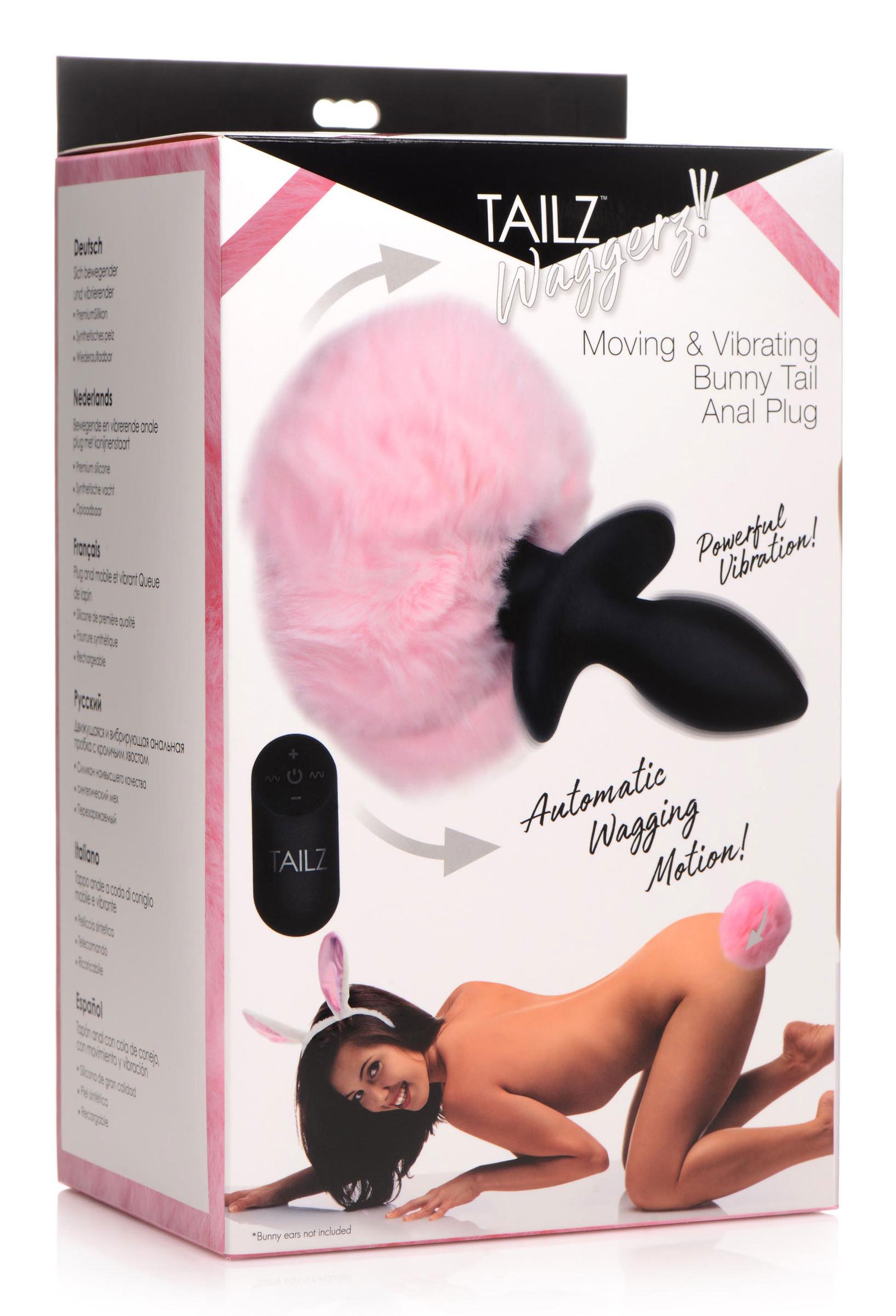 Waggerz Moving and Vibrating Bunny Tail Anal Plug - Pink image 0 Waggerz Moving and Vibrating Bunny Tail Anal Plug - Pink - Image 1