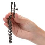 Euphoria Collection Chain Nipple Clamps - Black - Image 6