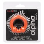 Alpha Liquid Silicone Dual Ball Ring - Orange Orange - Image 3