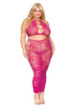 Bralette and Long Skirt - Queen Size - Beet - Image 2