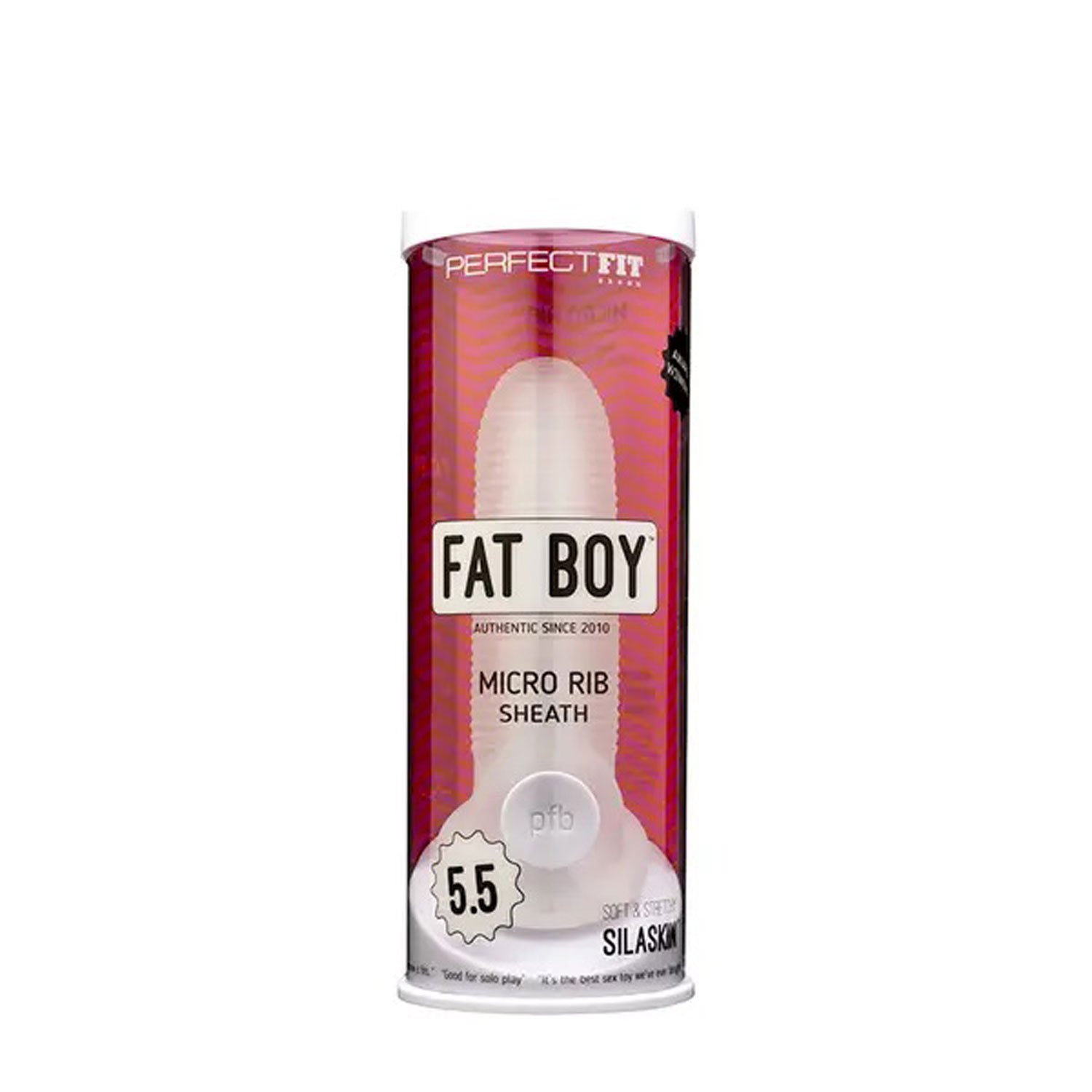 Fat Boy Micro Ribbed Sheath 5.5" - Clear image 0 Fat Boy Micro Ribbed Sheath 5.5" - Clear - Image 1