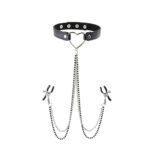 Amor Collar With Nipple Clamps - Black - Image 2