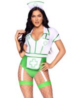 Nurse Feelgood Sexy Costume - Large - White/green - Image 2