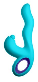 Klio Triple Action Thumping Rabbit Vibrator - Turquoise - Image 6