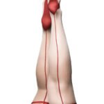 Whitney -Red Back Seam Thigh High - Size D - Nude