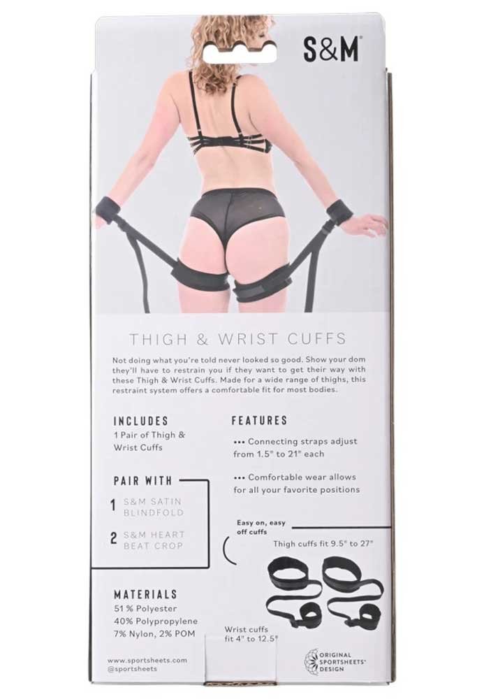 Thigh and Wrist Cuffs - Black image 0 Thigh and Wrist Cuffs - Black - Image 1