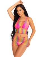 2 Pc Net Tank Top and Boy Short - One Size - Multicolor - Image 4