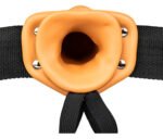 Vibrating Hollow Strap-on No Balls 8 Inch - Tan - Image 3
