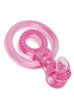 Bodywand Rechargeable Duo Ring With Clit Tickler - Pink - Image 2