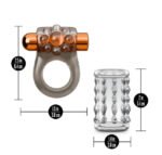 Stay Hard Vibrating Cock Ring Set With Sleeve Textured Sheath - Image 3