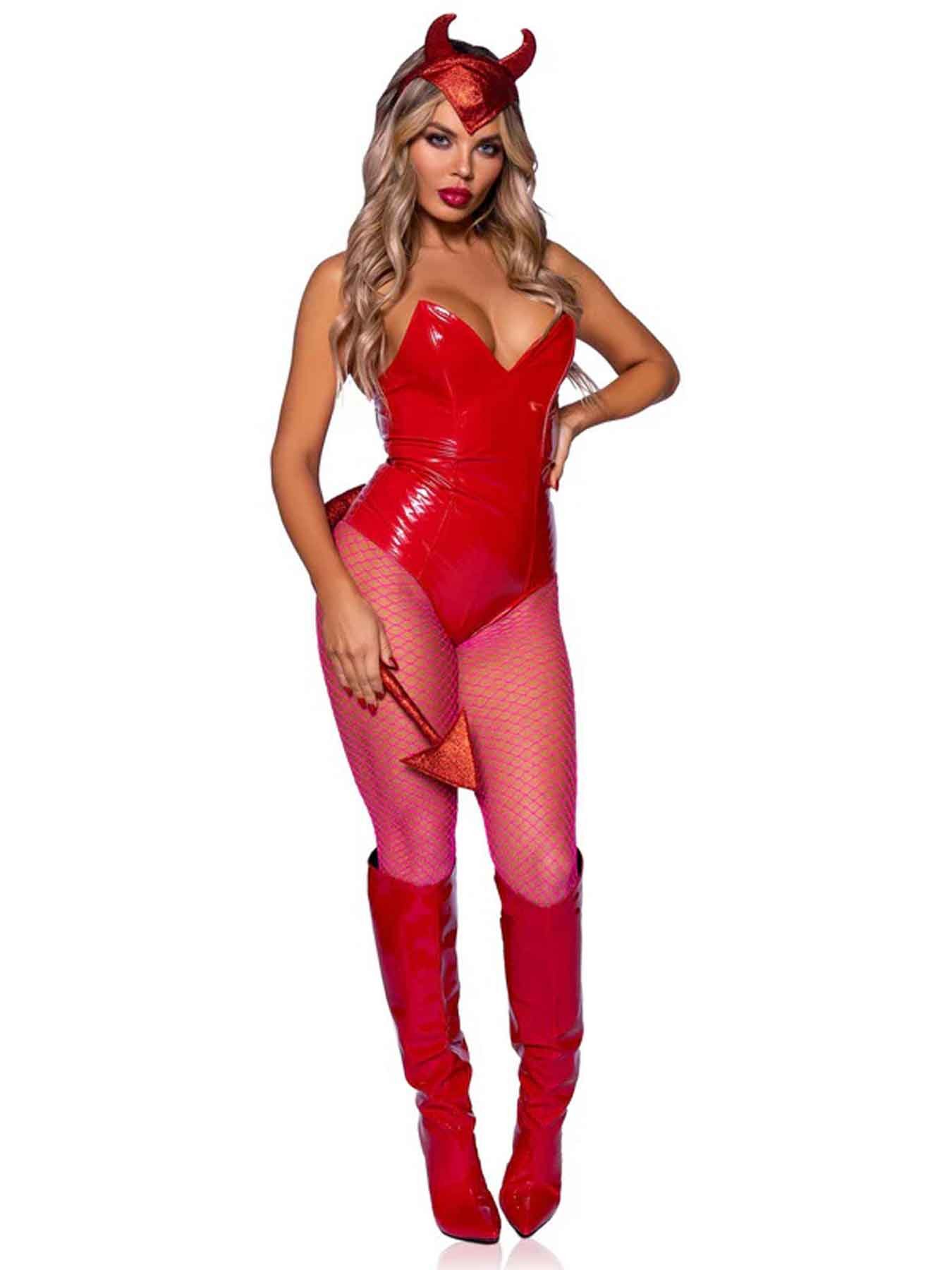 Devil Horns Headband and Tail Set - Red image 0 Devil Horns Headband and Tail Set - Red - Image 1