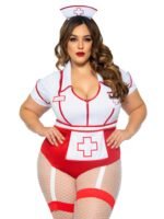 Plus Nurse Feelgood Sexy Costume - 3x/4x - White / Red - Image 3