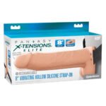 Fantasy X-Tensions Elite 8" Vibrating Hollow Silicone Strap-on - Light