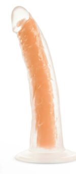 Neo Elite Glow in the Dark - Lavo - 7 Inch Silicone Dual Density Dildo - Neon Orange - Image 3