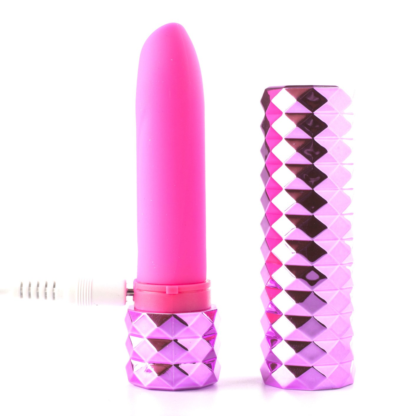 Roxie Crystal Gem Lipstick Bullet Vibrator - Pink image 0 Roxie Crystal Gem Lipstick Bullet Vibrator - Pink - Image 1