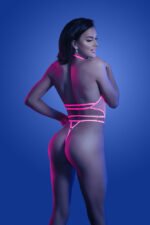 Knockout Plunge Halter Teddy - Small/medium - Neon Pink - Image 3