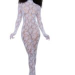 Gloved Bodystocking Dmnd - Os - White