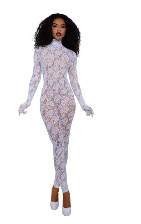Gloved Bodystocking Dmnd - Os - White image 0 Gloved Bodystocking Dmnd - Os - White - Image 1