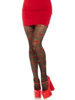 Polka Dot Cherry Tights - One Size - Black - Image 5