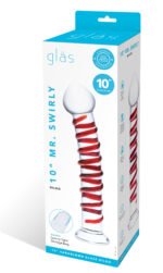 10 Inch Mr. Swirly Dildo - Red/clear - Image 5