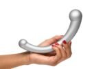 10x Vibra-Crescent Silicone Dual Ended Dildo - Silver - Image 6