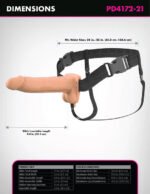 Fantasy X-Tensions Elite 8" Vibrating Hollow Silicone Strap-on - Light - Image 5