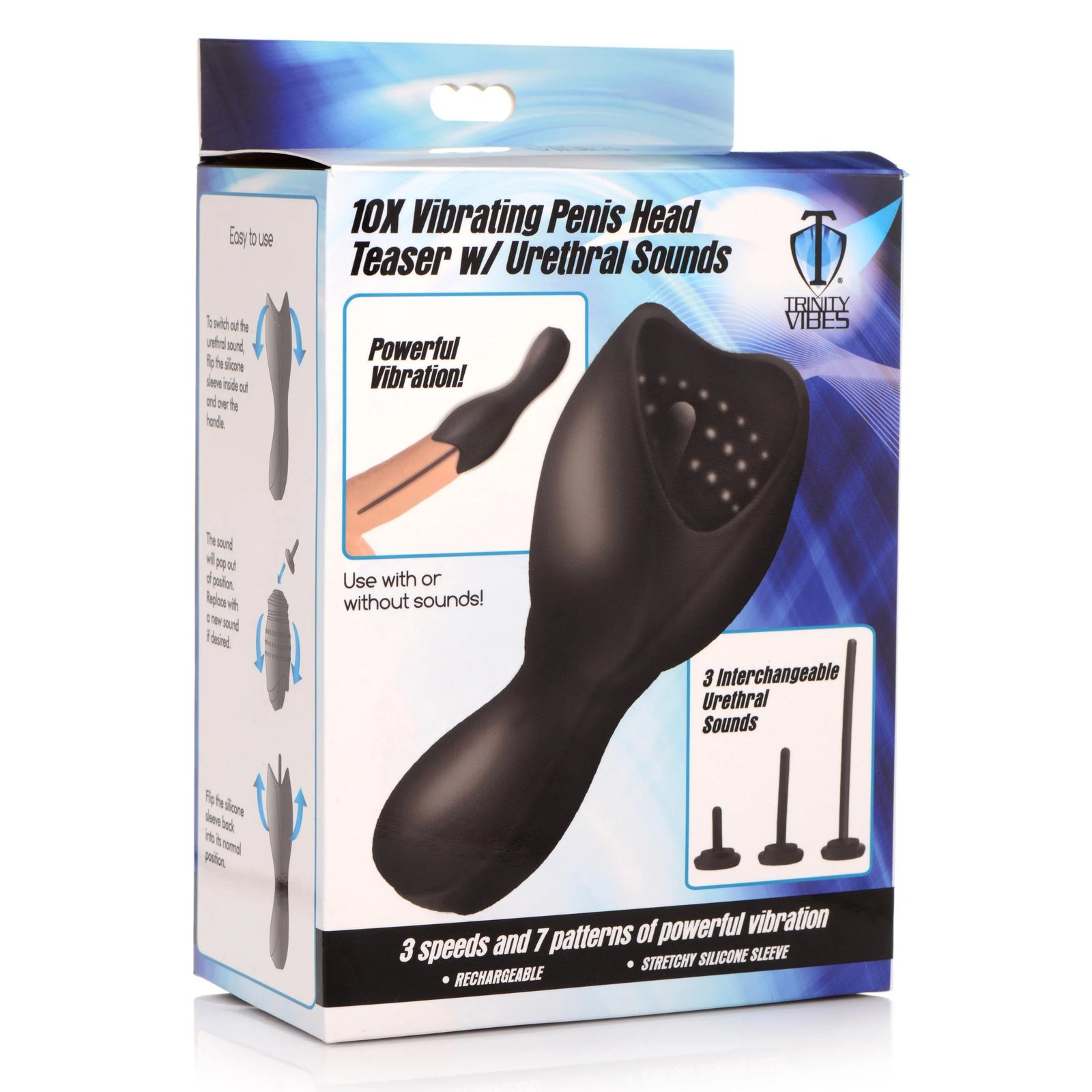 10x Vibrating Penis Head Teaser With Urethral Sounds - Black image 0 10x Vibrating Penis Head Teaser With Urethral Sounds - Black - Image 1