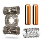 Stay Hard Vibrating Cock Ring Set With Dual Bullets Textured Sheath - Image 2