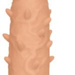 Natural Realskin Spiked Vibrating Penis Xtender - White