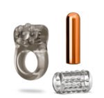 Stay Hard Vibrating Cock Ring Set With Sleeve Textured Sheath - Image 2